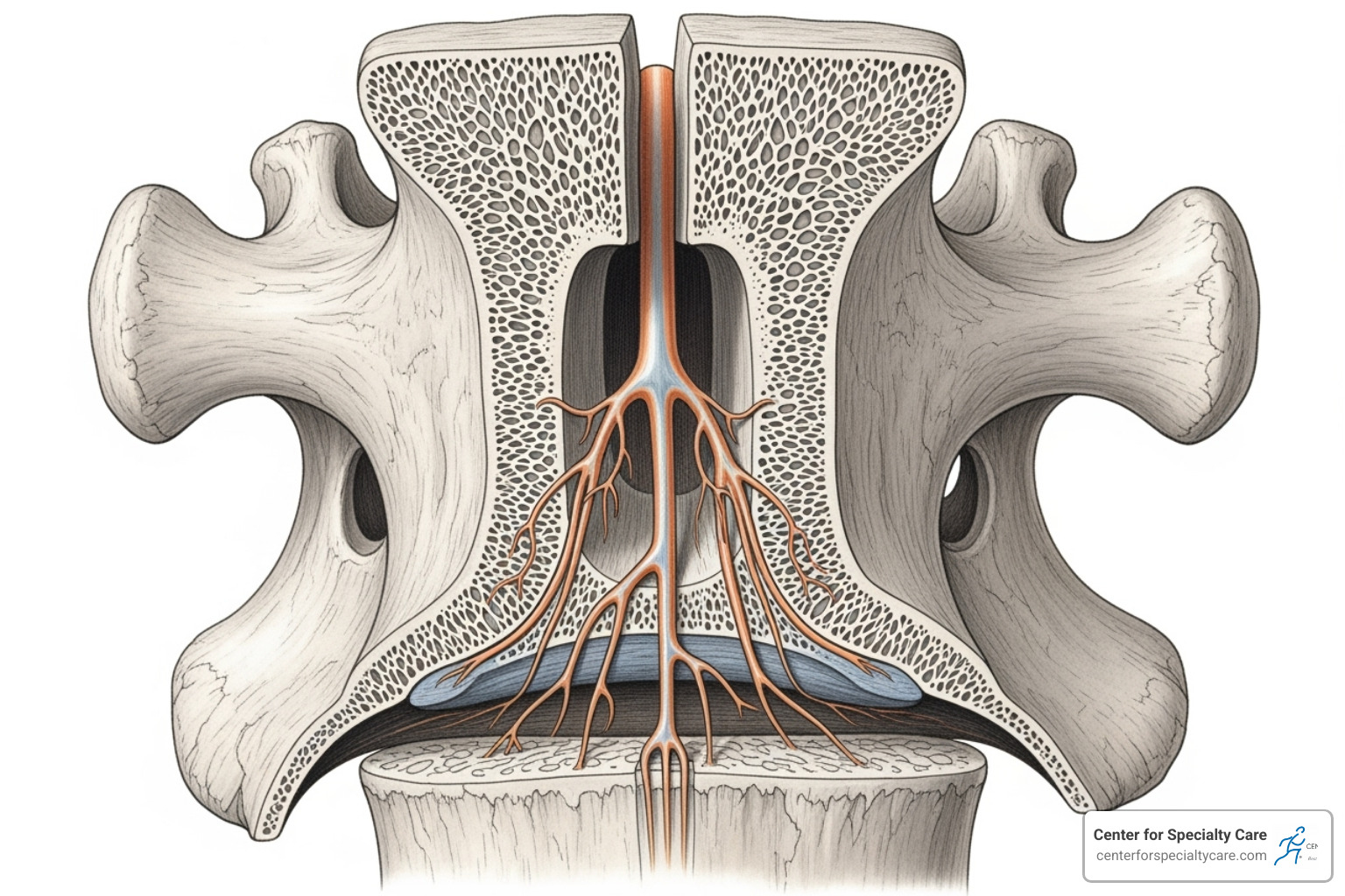 diagram of the basivertebral nerve within a vertebra - is intracept procedure a surgery
