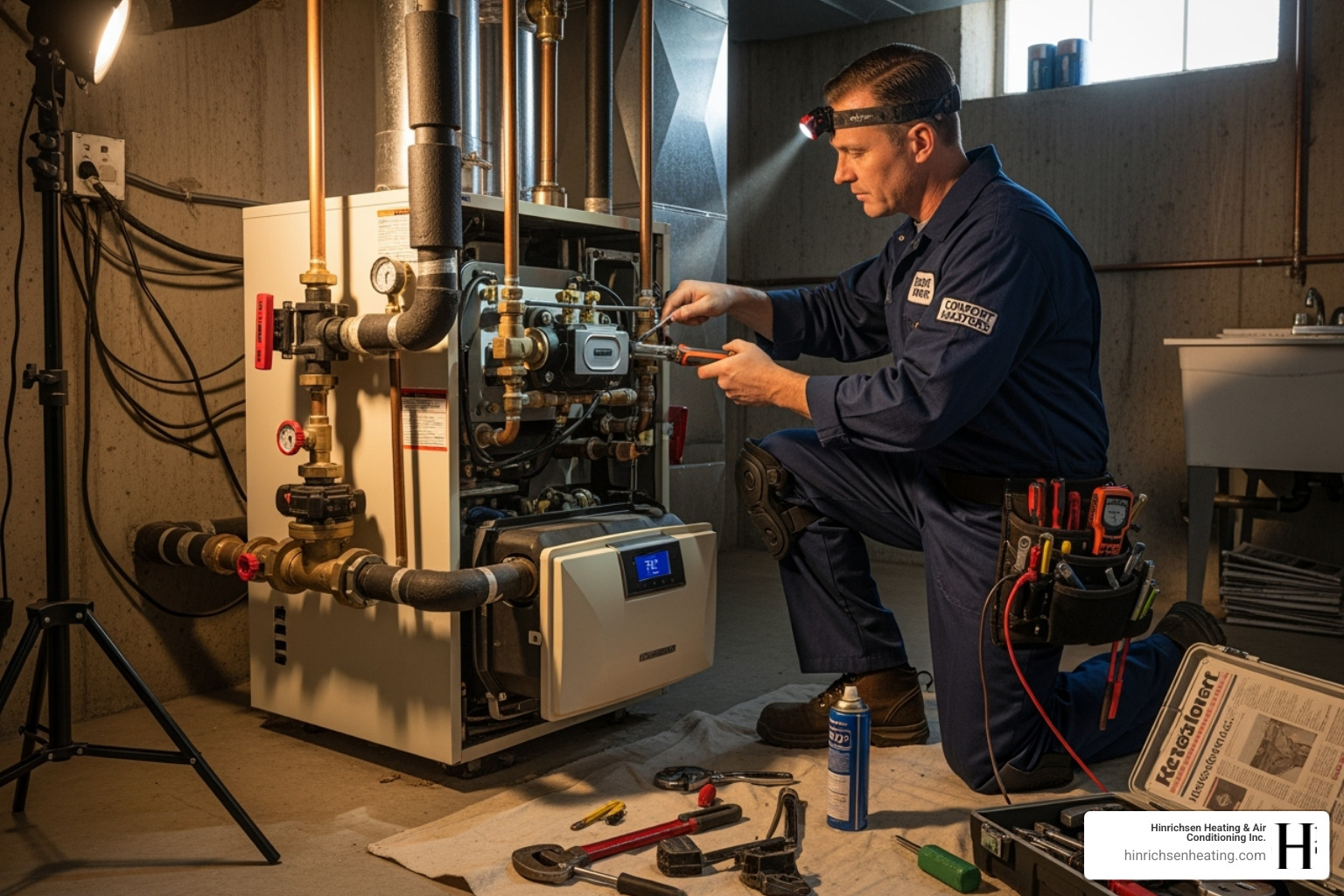 technician performing annual tune-up - boiler installation goodfield il technician performing annual tune-up - boiler installation goodfield il