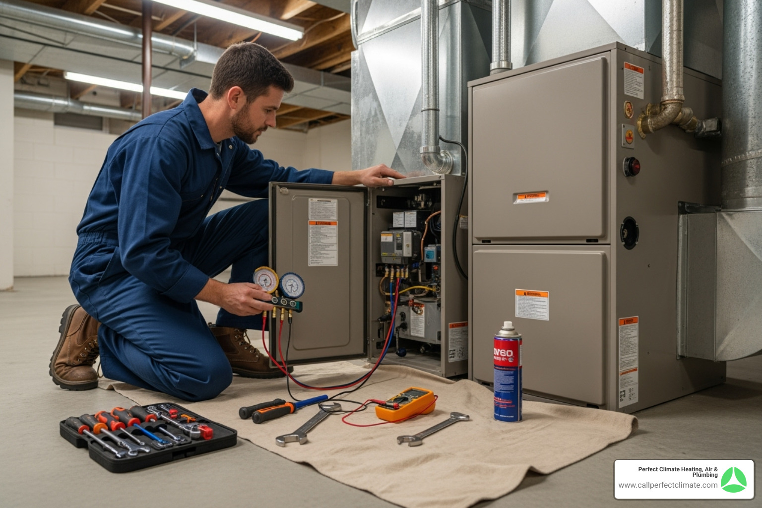 technician performing maintenance on a heating system - hvac heating service haubstadt in technician performing maintenance on a heating system - hvac heating service haubstadt in