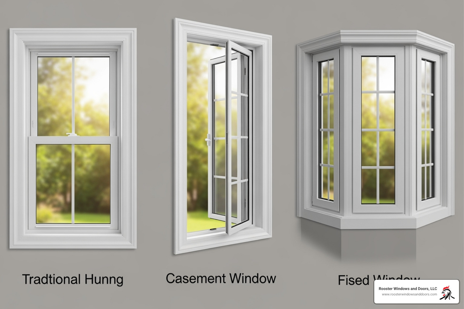 different window styles like double-hung, casement, and bay - Window Replacement Cost