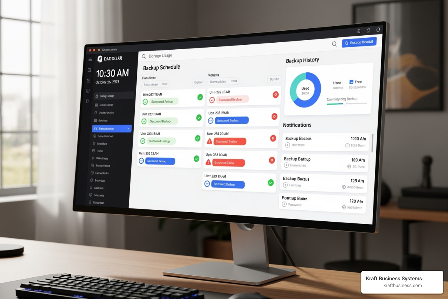 software dashboard showing a backup schedule - secure cloud backup services software dashboard showing a backup schedule - secure cloud backup services