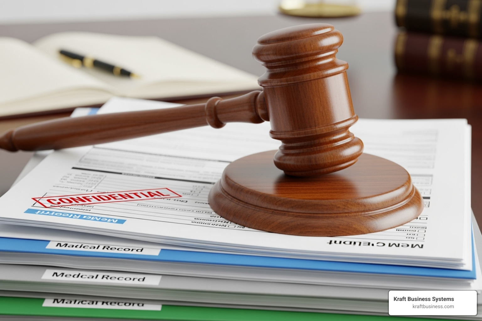 A gavel next to a medical chart, symbolizing the legal consequences of HIPAA non-compliance - it services for hipaa compliance