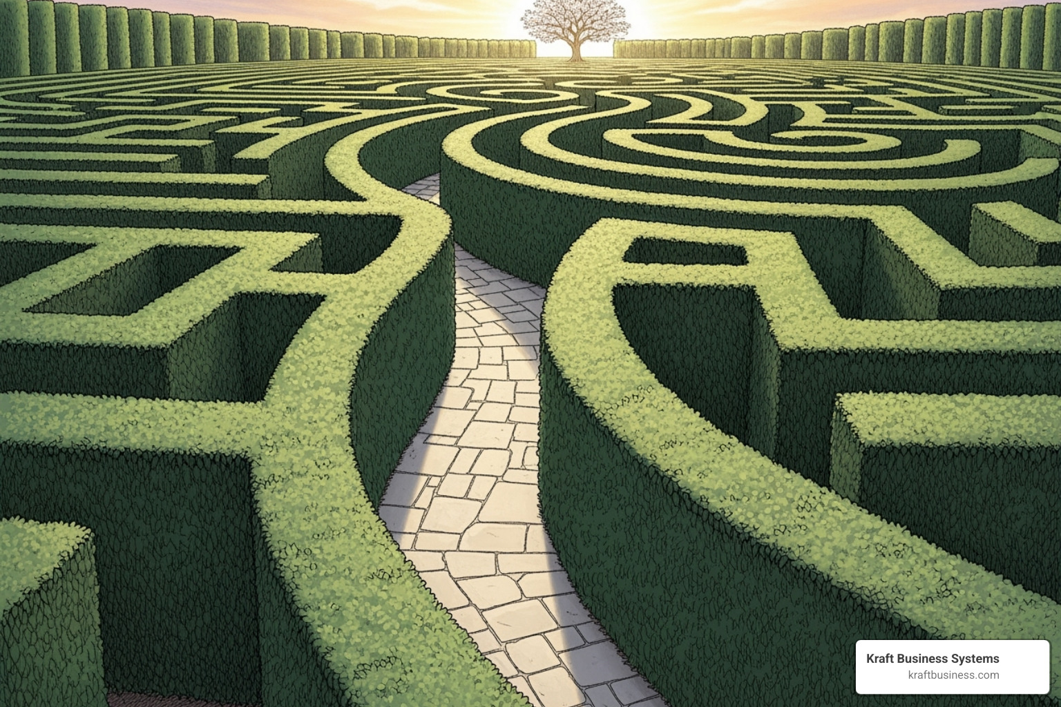 A maze with a clear path labeled "Managed Compliance" leading to a "Success" sign - it security and compliance services