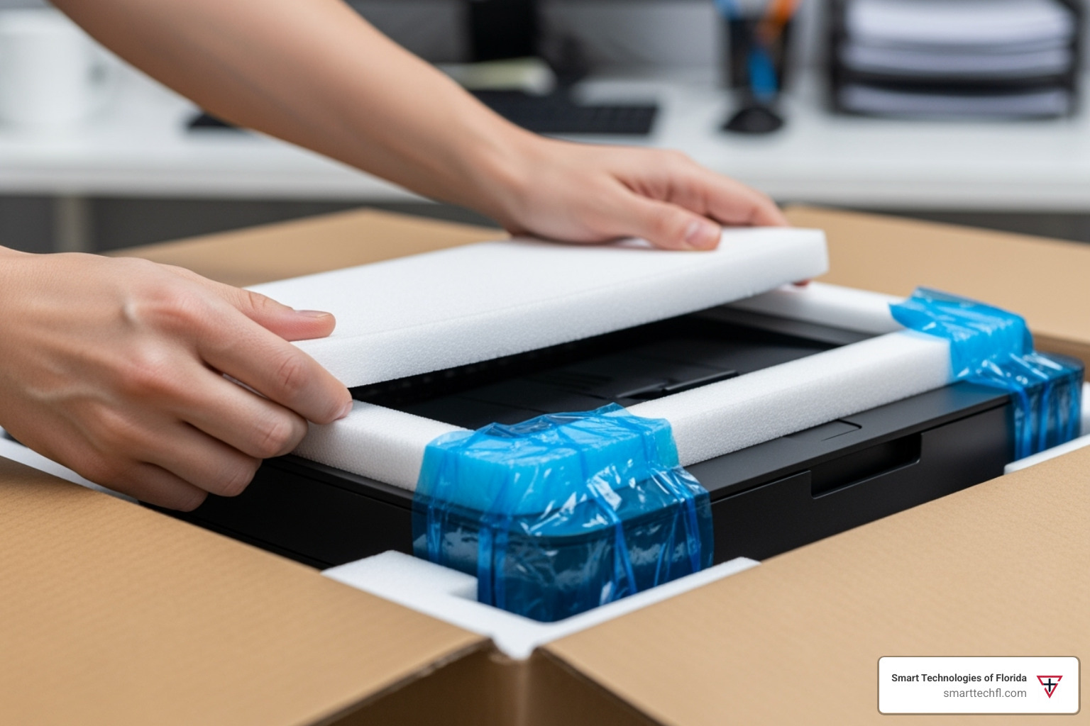 Unboxing a new MFP network printer - mfp network printer