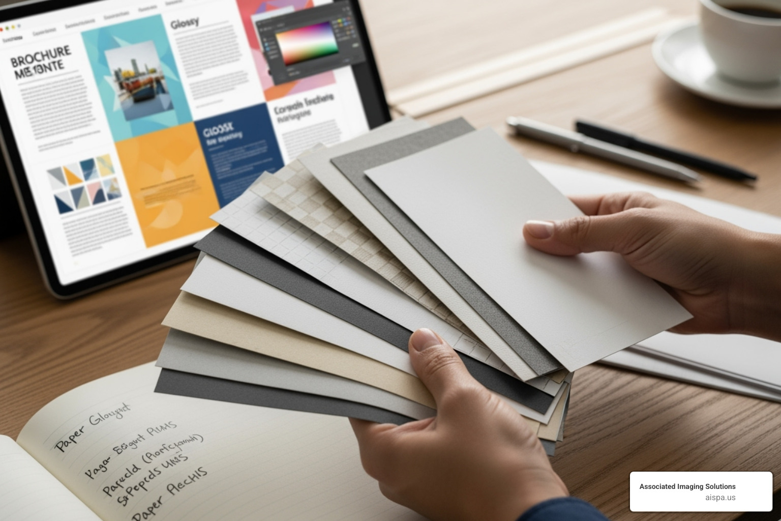 person selecting paper for a specific project like a brochure - types of paper for printing