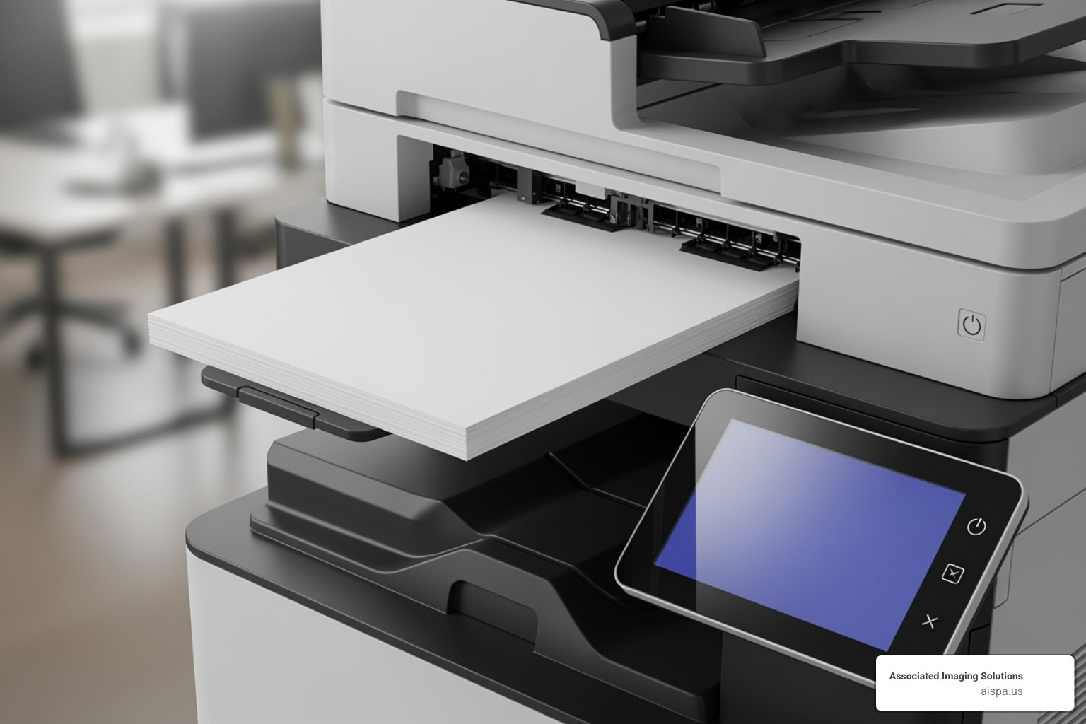 stack of paper being fed into an ADF - print scan copy fax printer
