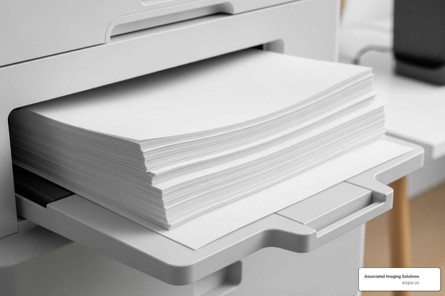A multi-page document being smoothly fed into the Automatic Document Feeder (ADF) of an all-in-one printer, ready for scanning, copying, or faxing. - all in one printer with fax
