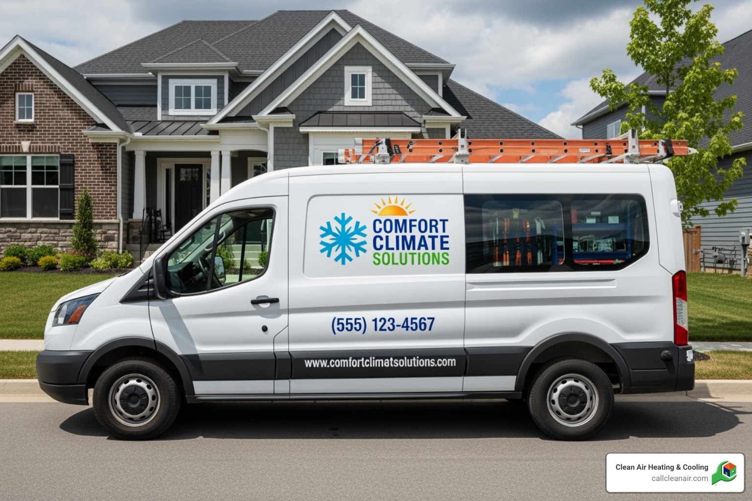 A company van with professional branding - hvac services snohomish