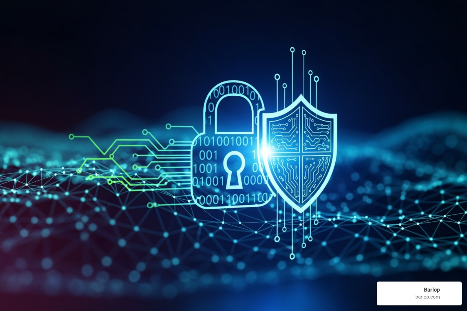 digital lock and shield protecting a network - IT services South Florida