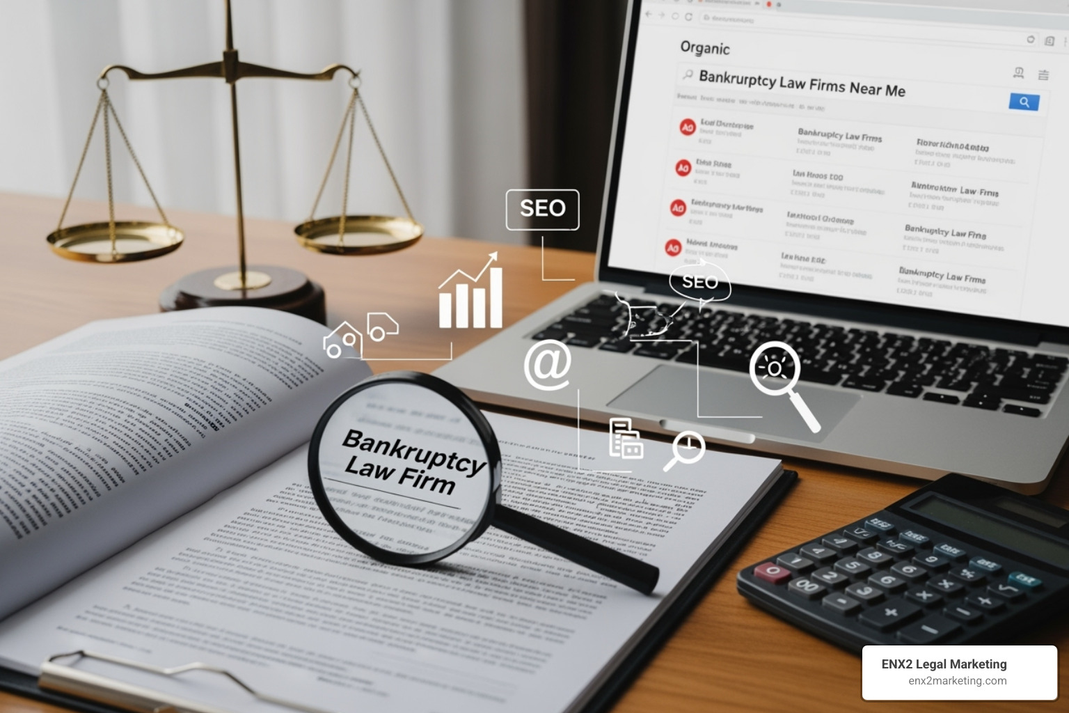 Google Map Pack results for "bankruptcy lawyer near me". - seo for bankruptcy law firms