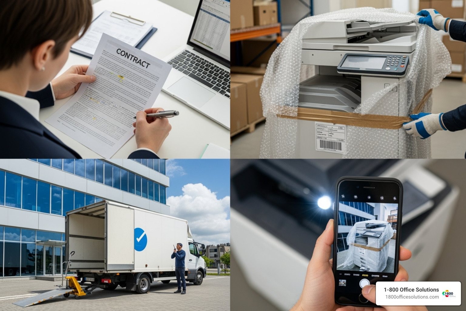A graphic depicting the steps for returning leased equipment, including reviewing terms, preparing the copier, scheduling pickup, and documenting condition - copier lease agreement A graphic depicting the steps for returning leased equipment, including reviewing terms, preparing the copier, scheduling pickup, and documenting condition - copier lease agreement