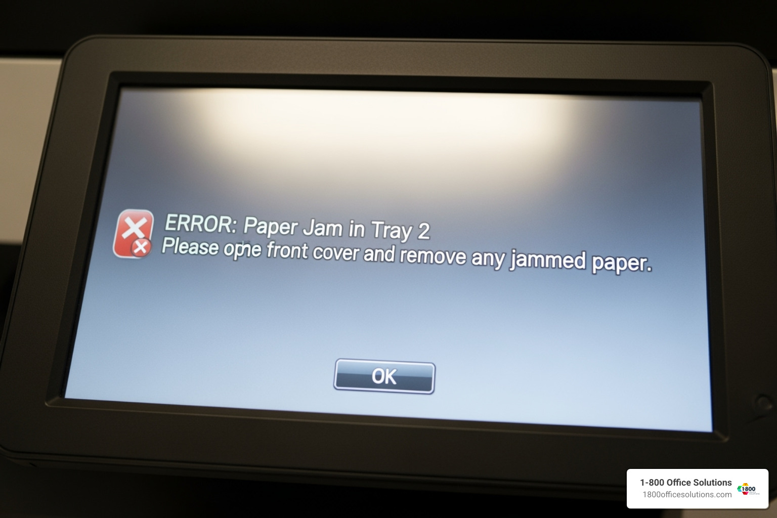 Copier touch screen displaying an error code - business copier repair