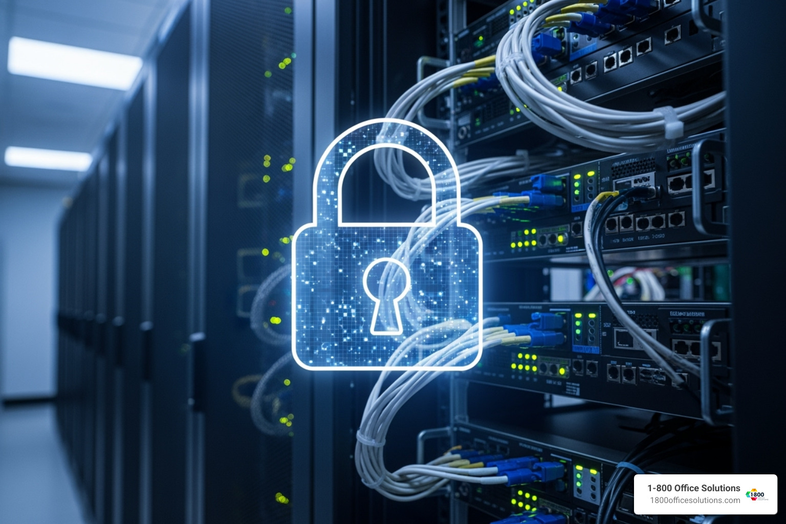 digital padlock over a server rack - backup and disaster recovery best practices