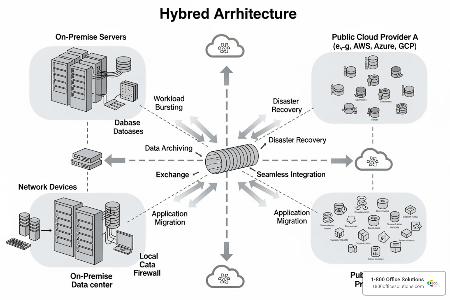hybrid cloud architecture diagram - backup and disaster recovery best practices