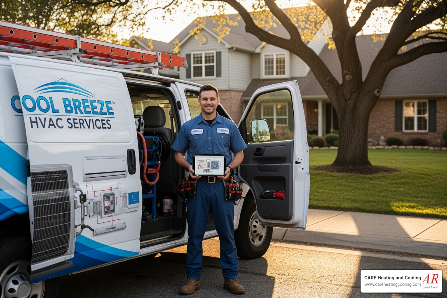 technician standing by service van - electric furnace repair westerville