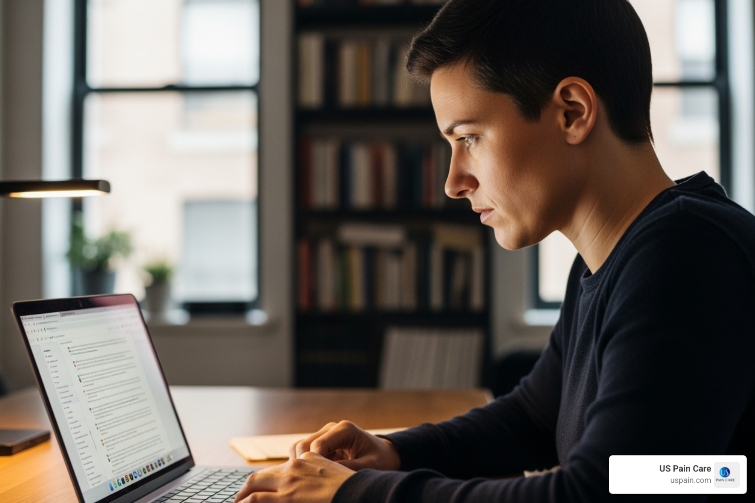 Someone researching treatment centers on a laptop - dual diagnosis addiction treatment Someone researching treatment centers on a laptop - dual diagnosis addiction treatment