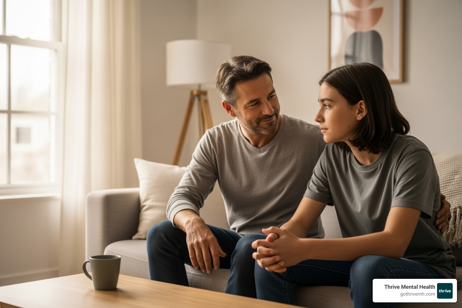 Parent and teen talking openly. Alt: resilience training for teens, parent support - resilience training for teens