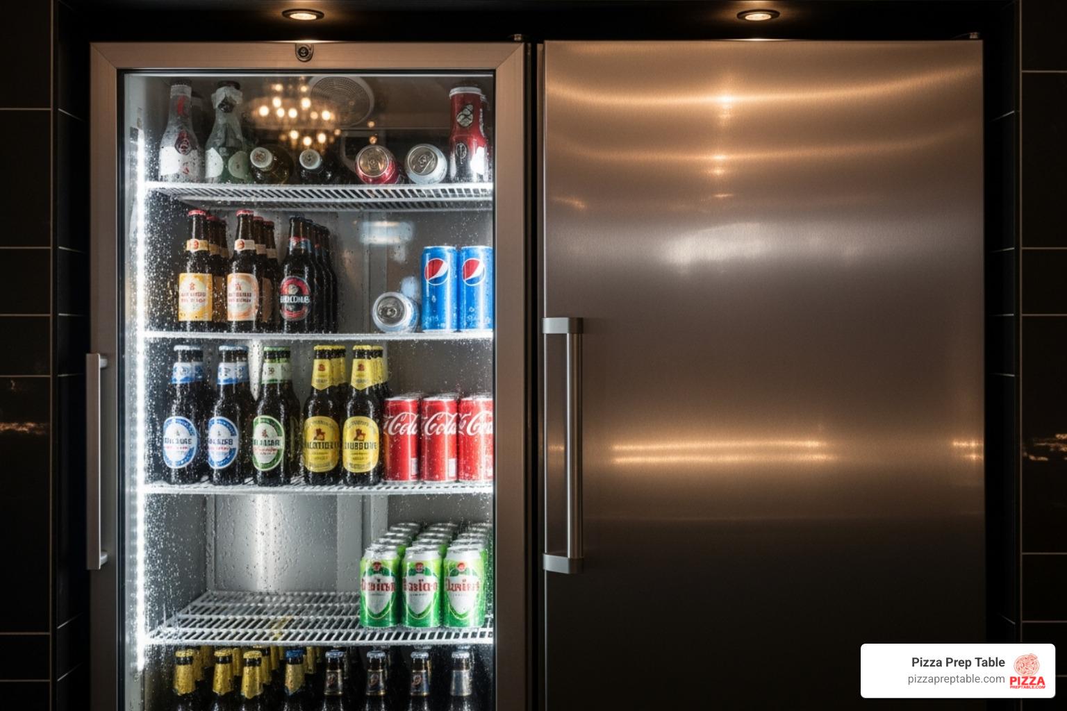 side-by-side comparison of a glass door and solid door cooler - back bar cooler side-by-side comparison of a glass door and solid door cooler - back bar cooler