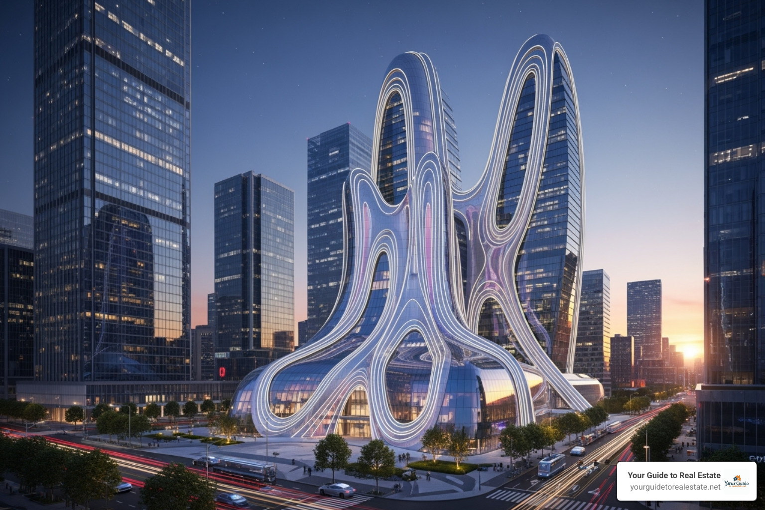 futuristic, AI-designed building concept - ai floor plan generator