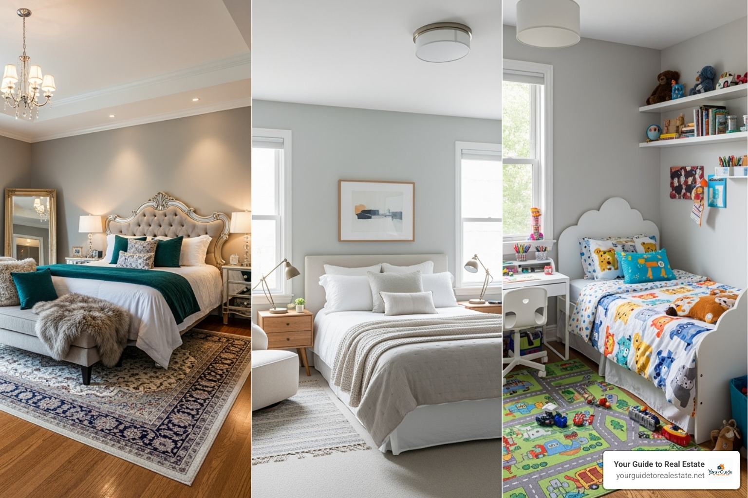 comparison of master guest and child bedroom layout - bedroom floor plan