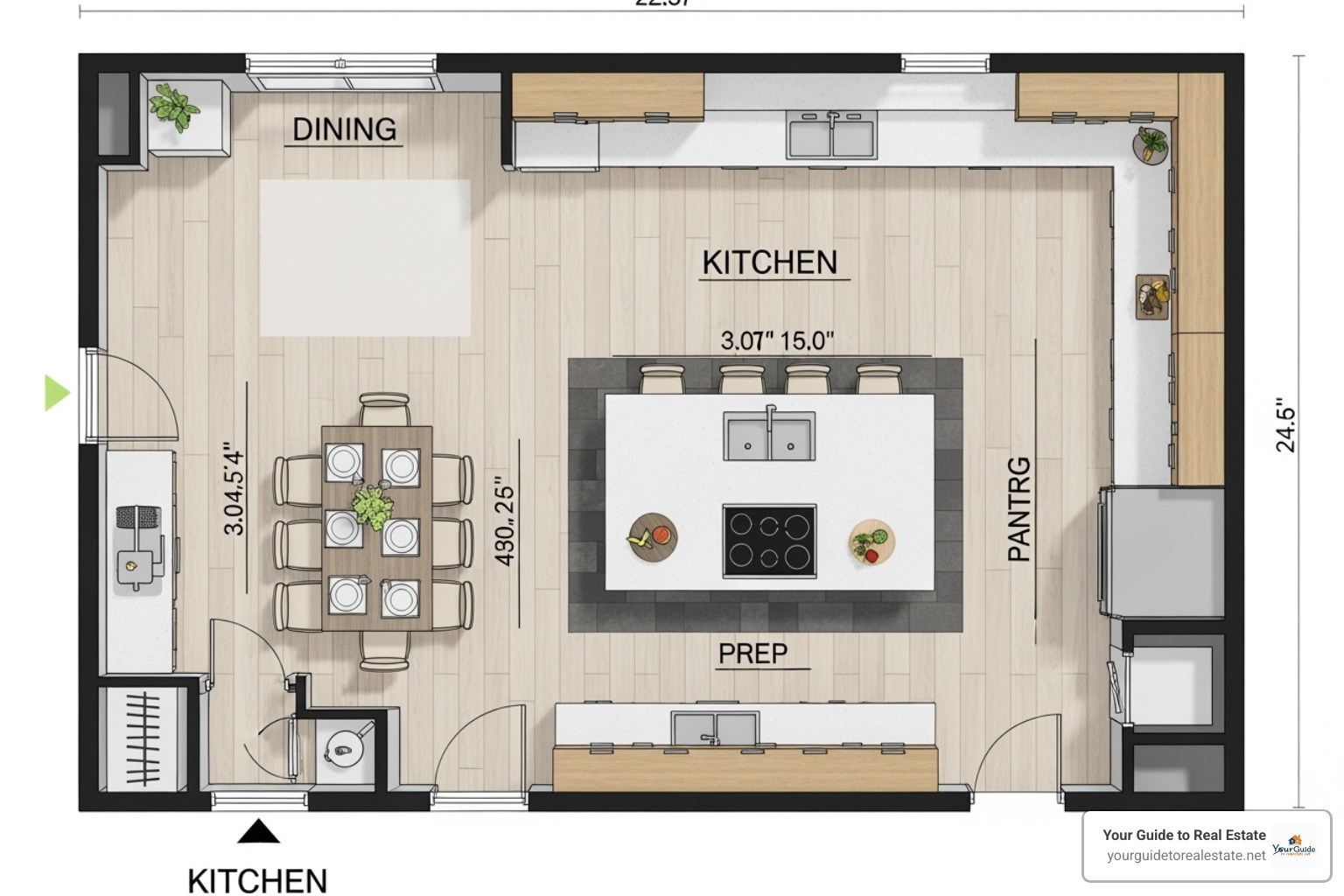 large kitchen with a multi-functional island - kitchen floor plan large kitchen with a multi-functional island - kitchen floor plan