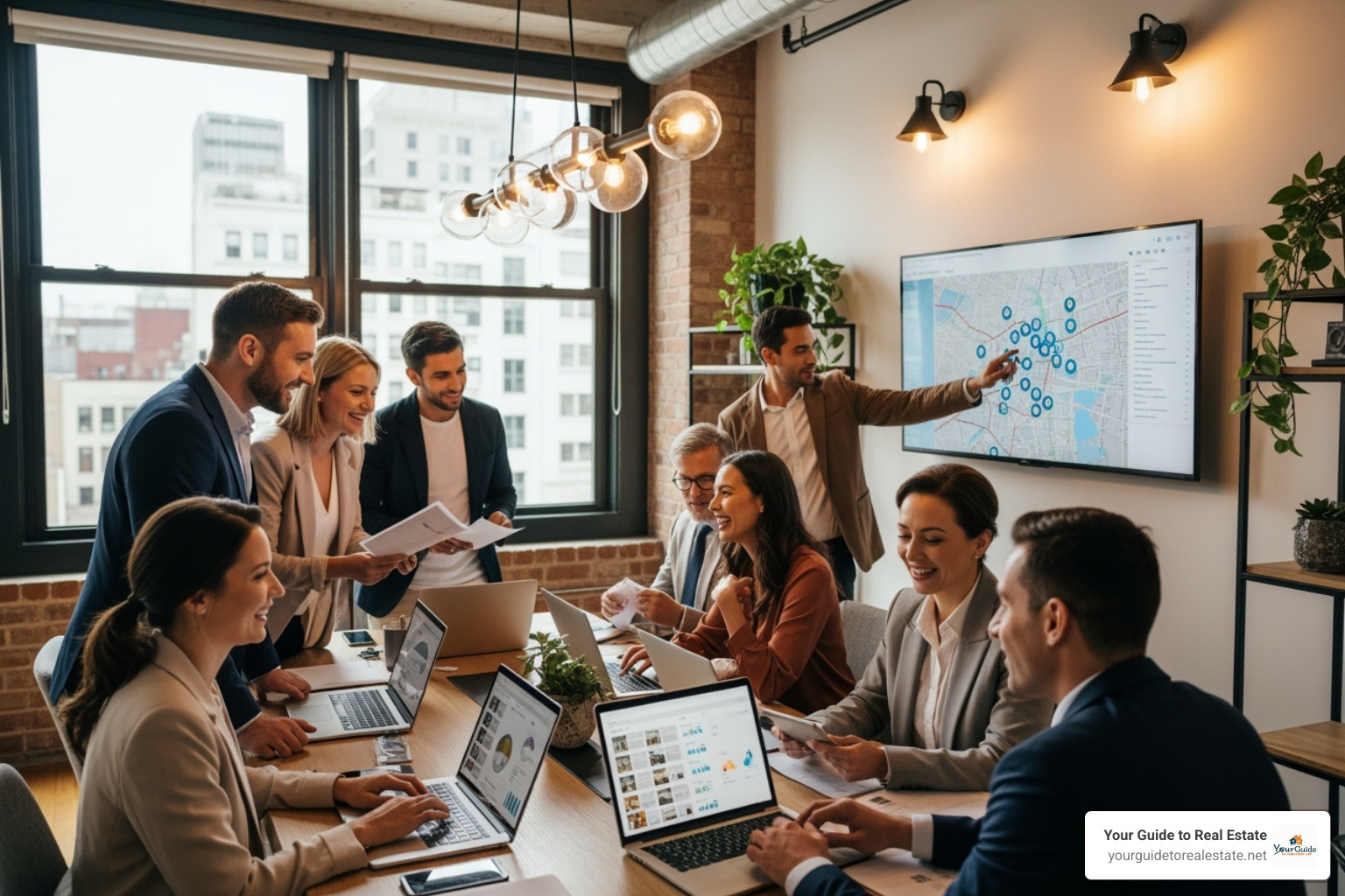 a diverse group of real estate agents collaborating in a modern office - how to become a realtor