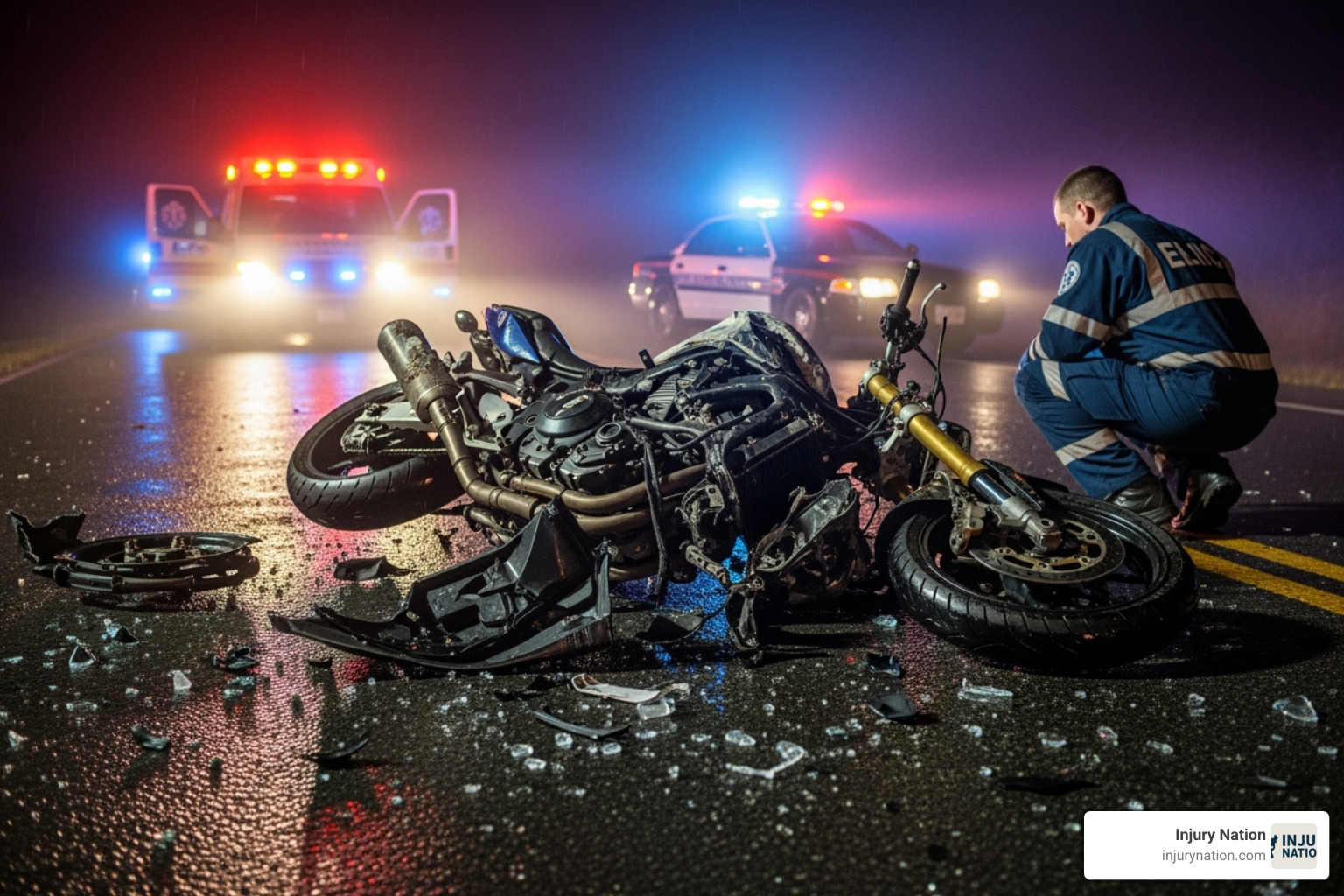 Compassionate lawyer consulting with an injured client - motorcycle accident claims
