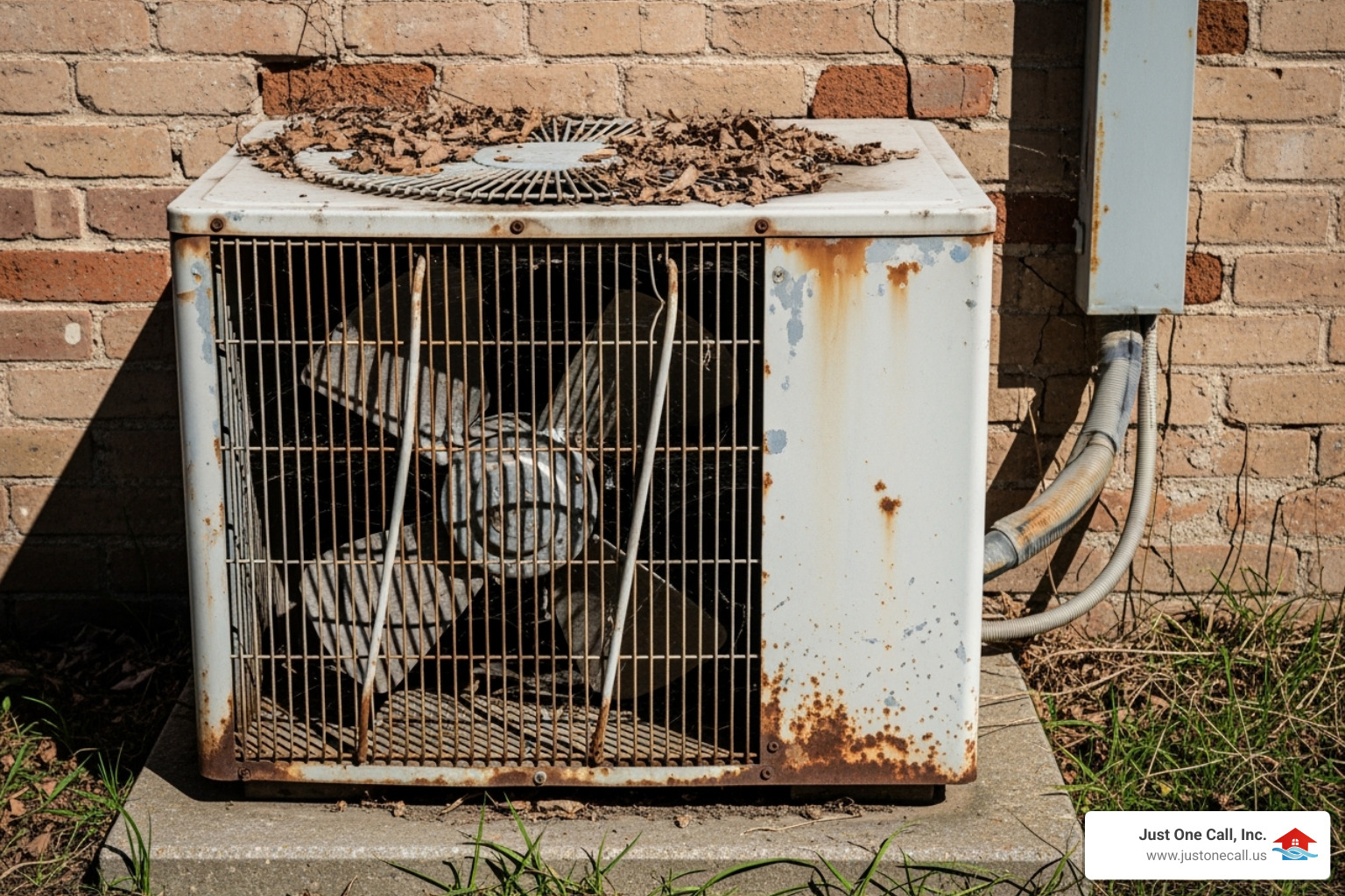 An old, inefficient outdoor AC unit with visible wear and tear - ac unit replacement glendale