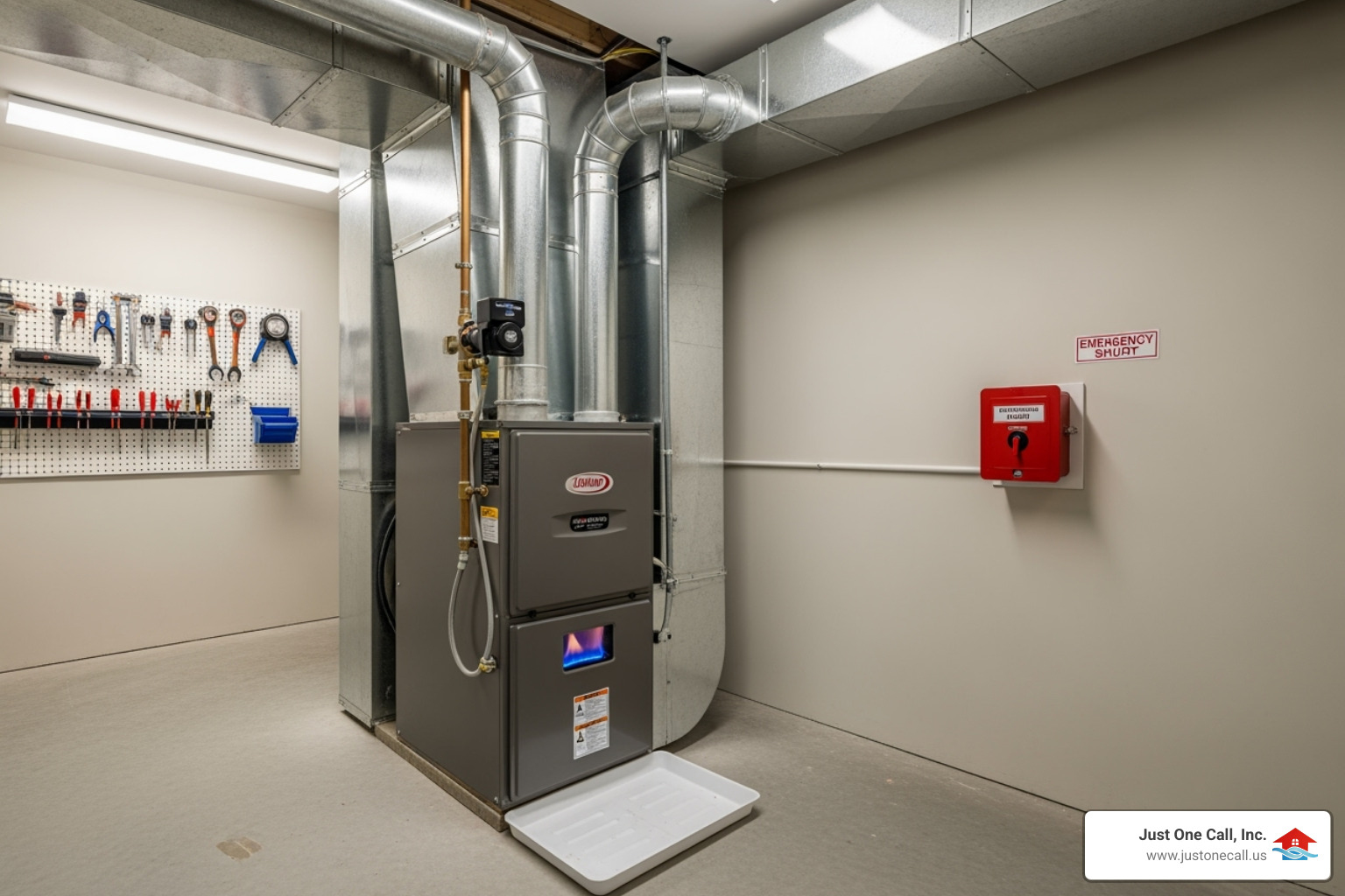 clean work area with a newly installed furnace - furnace installation glendale ca
