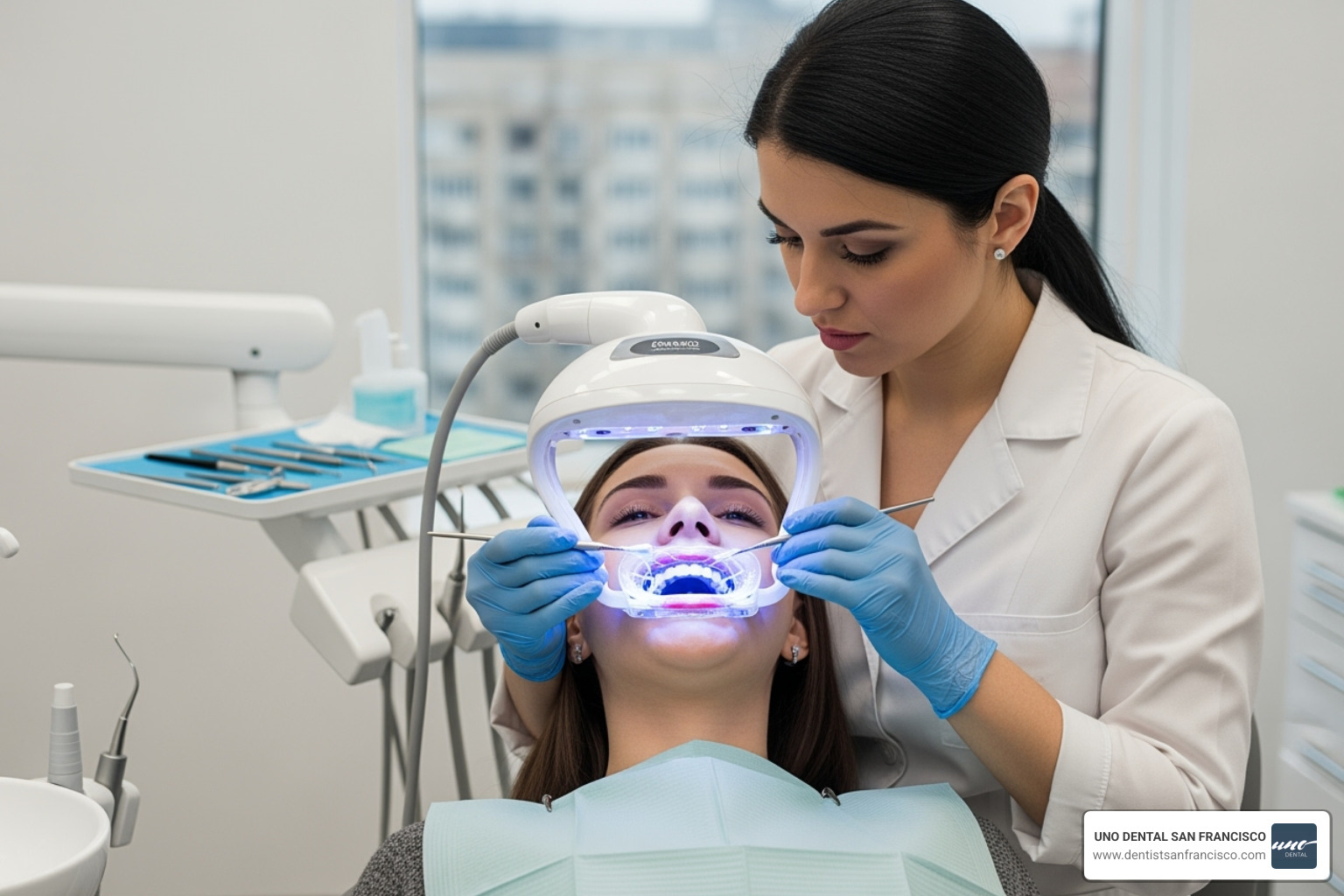 professional teeth whitening procedure - brushing teeth after drinking coffee