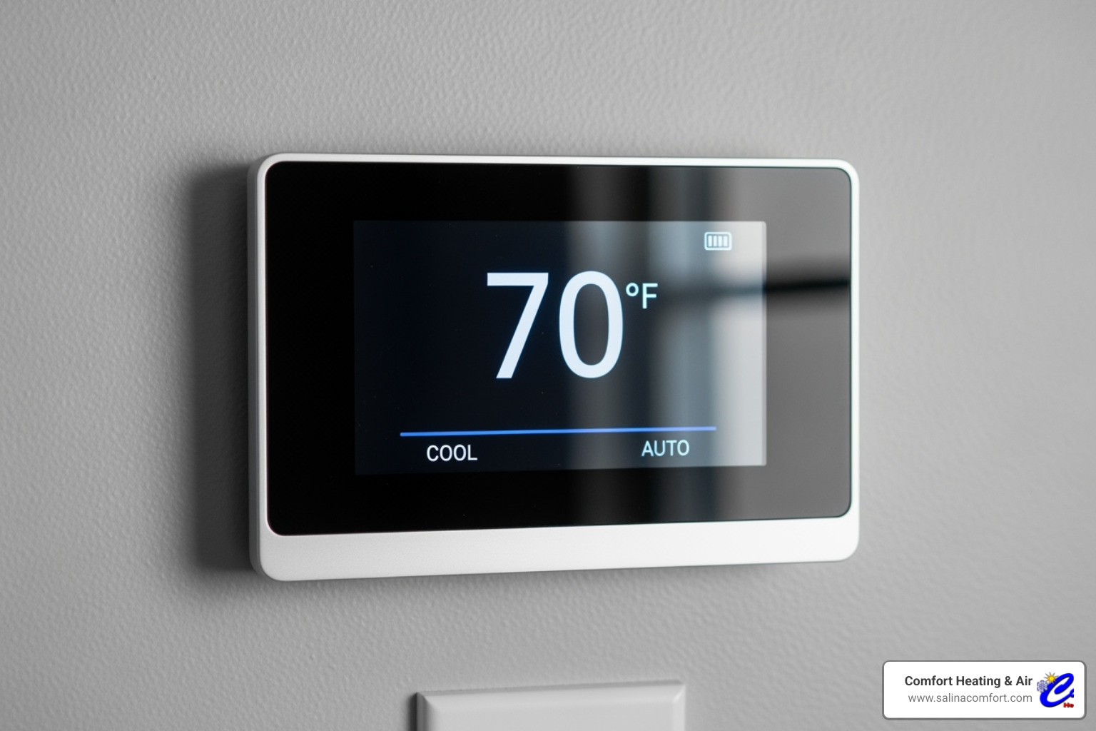 thermostat showing a low, comfortable temperature - air conditioning maintenance mcpherson ks