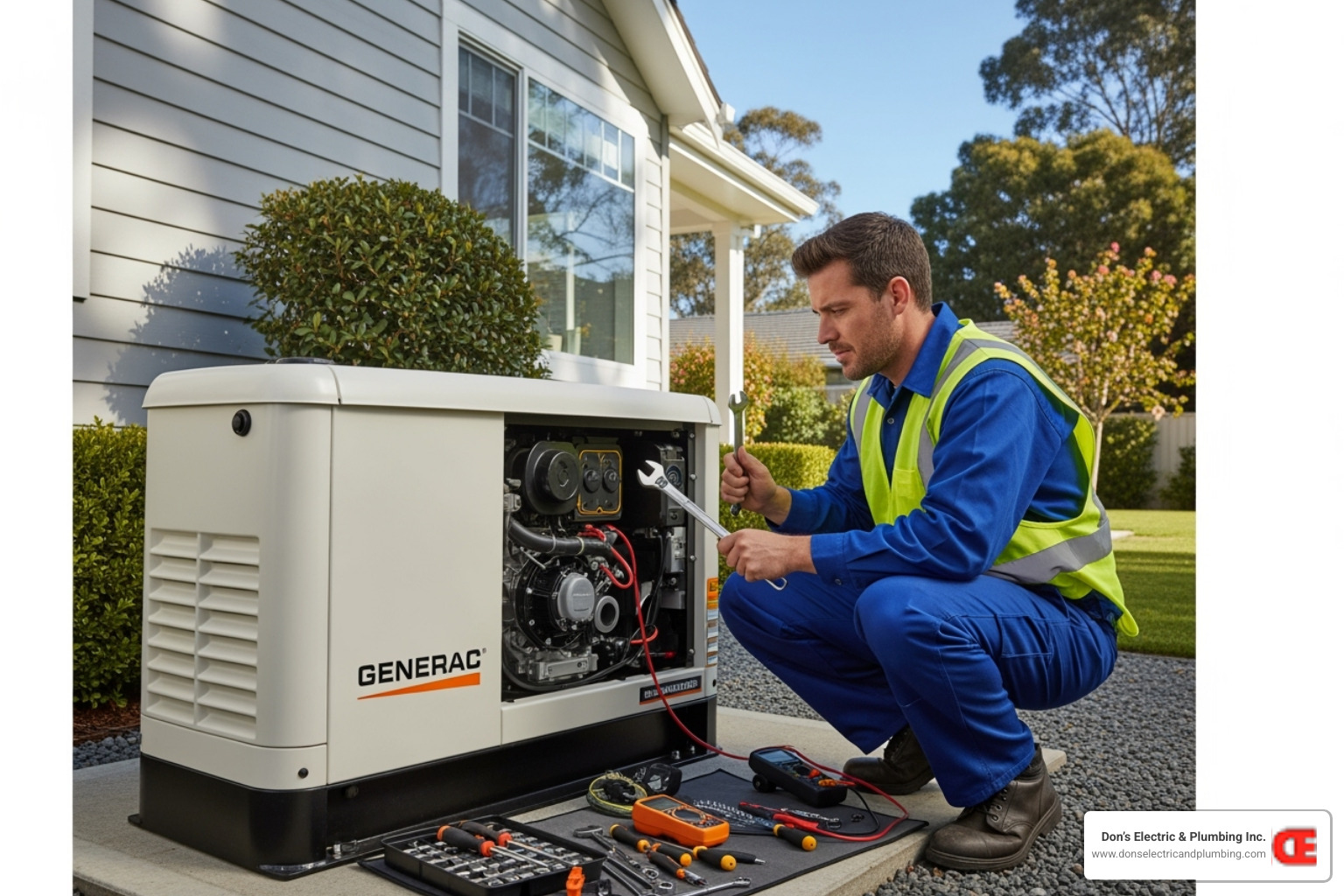 Technician performing annual maintenance on a generator - licensed generator installer cobleskill Technician performing annual maintenance on a generator - licensed generator installer cobleskill