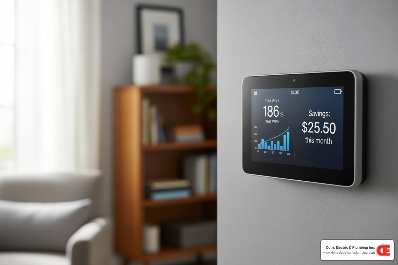 smart thermostat displaying energy savings - hvac installation minden