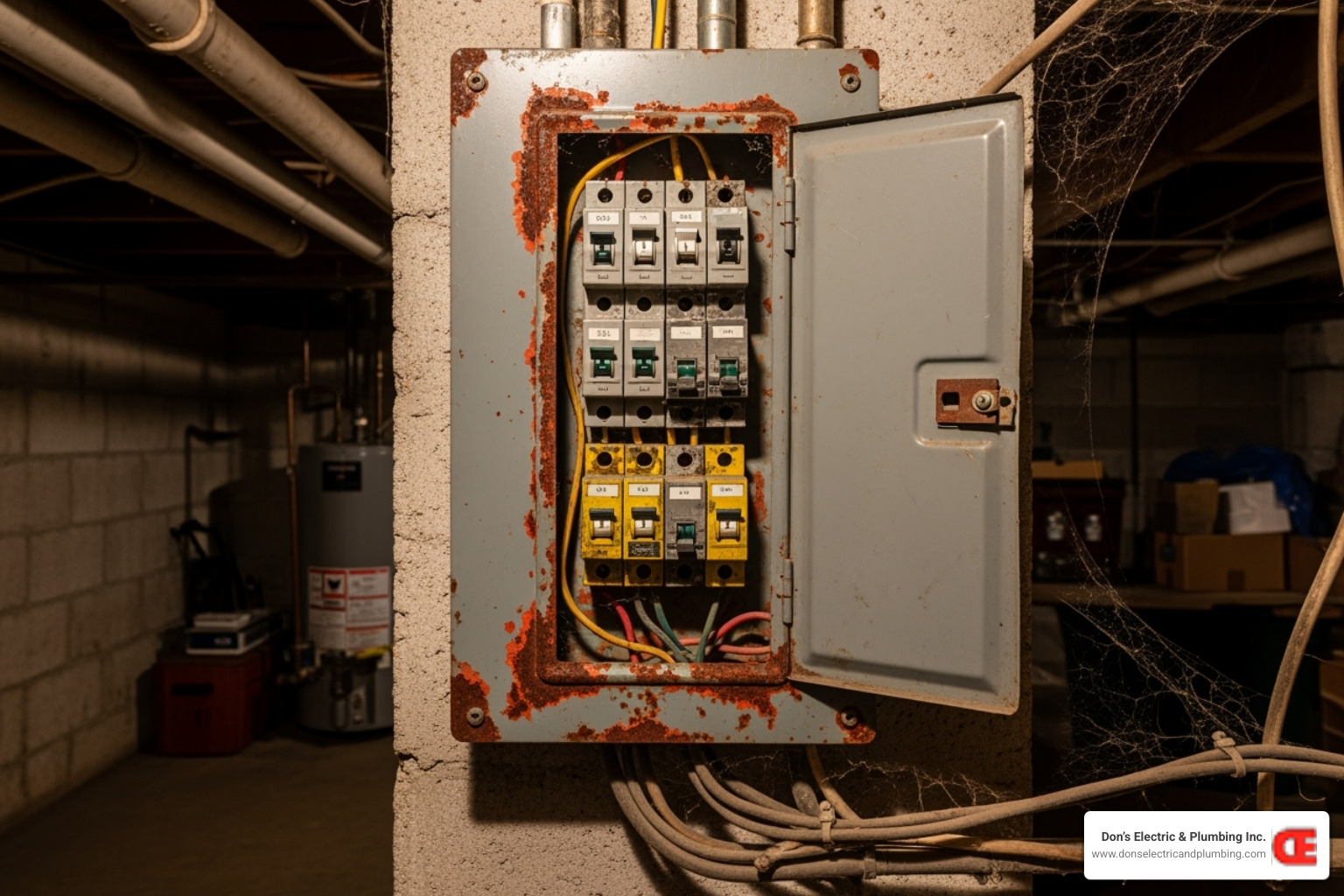 old, potentially hazardous electrical panel - panel replacement broadalbin