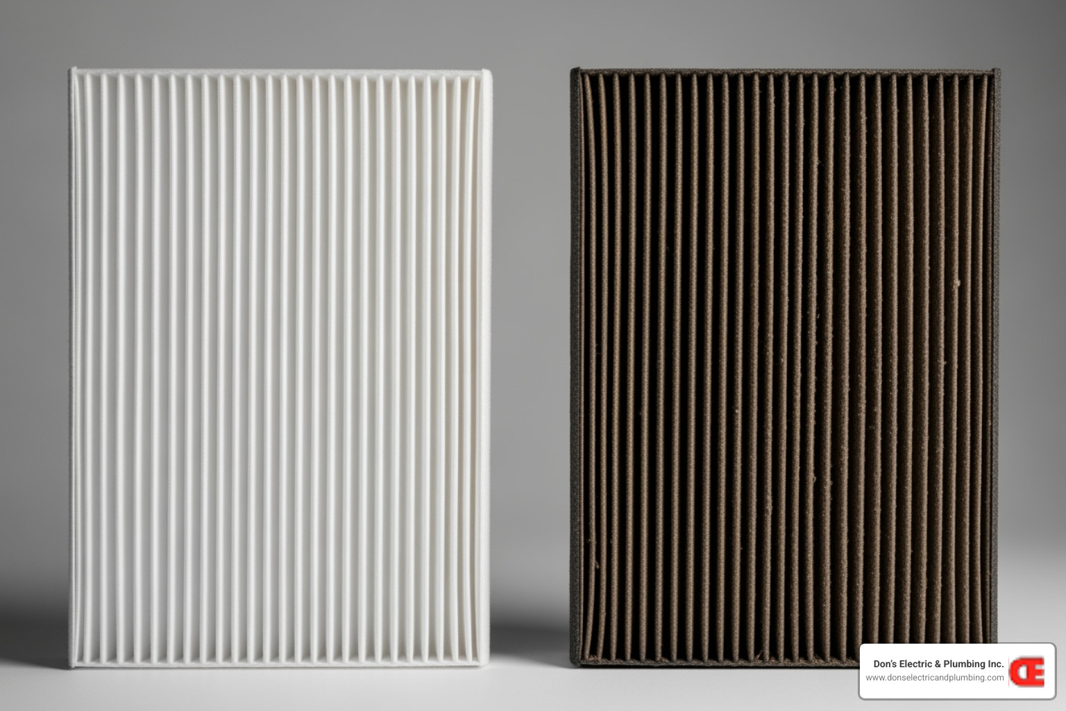 clean vs dirty furnace air filter - heater troubleshooting minden