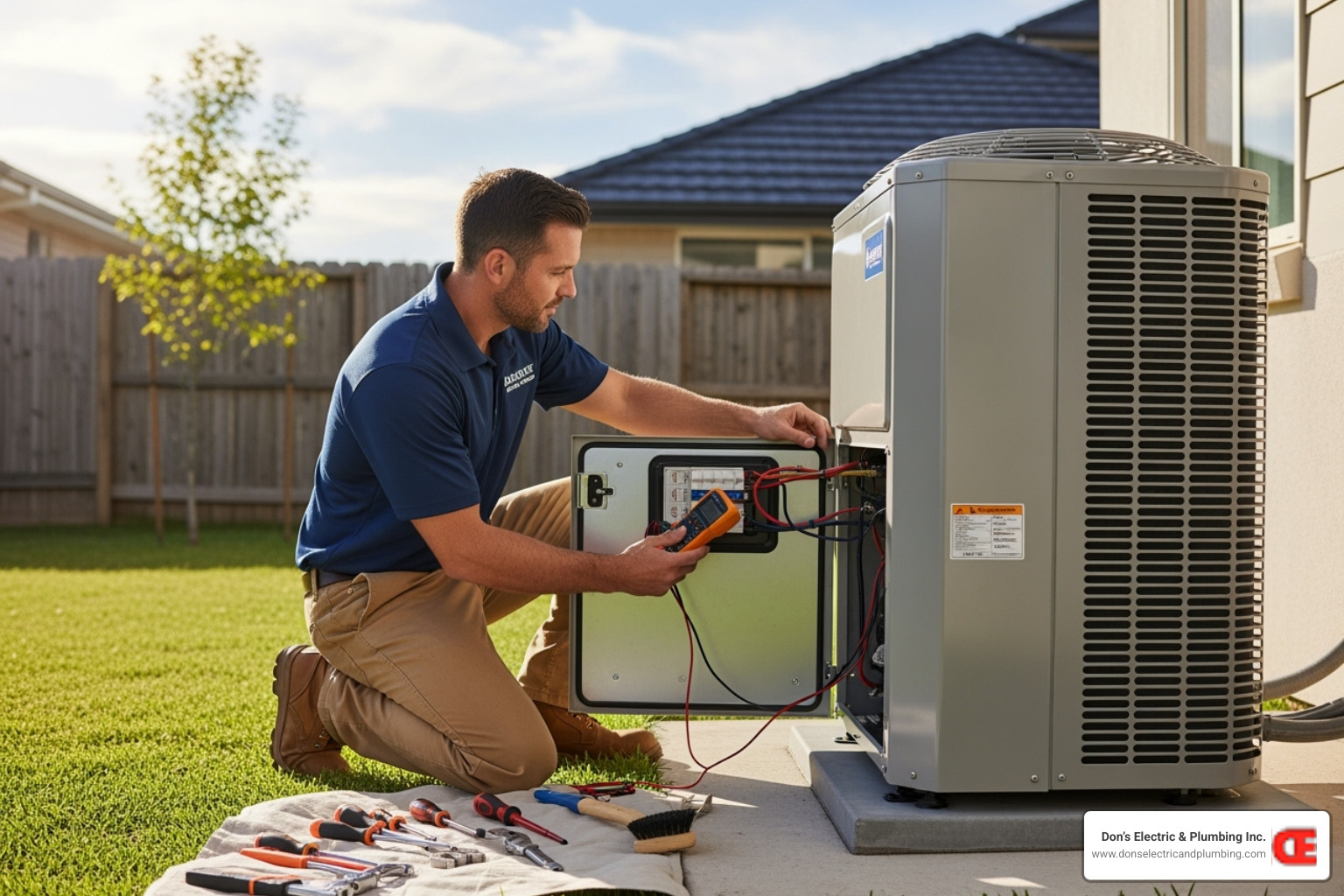 technician performing routine maintenance on an outdoor heat pump unit - best heat pump installer gloversville technician performing routine maintenance on an outdoor heat pump unit - best heat pump installer gloversville