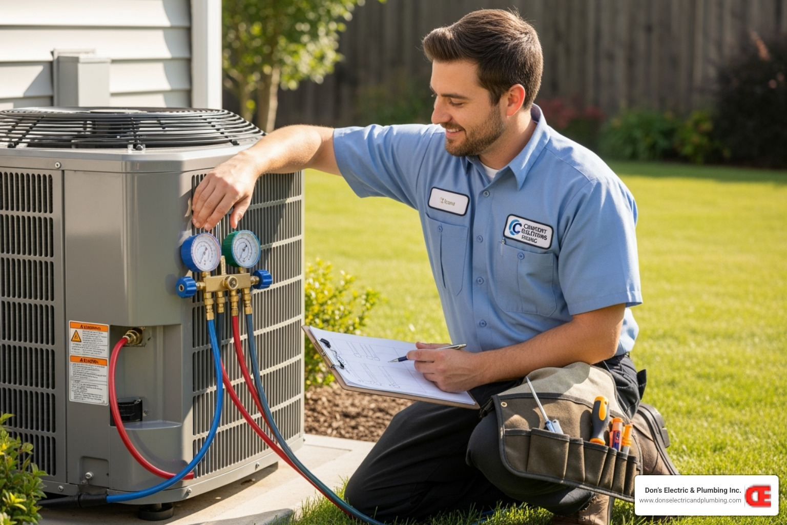 friendly, professional technician checking a heat pump system - best heat pump installer gloversville friendly, professional technician checking a heat pump system - best heat pump installer gloversville