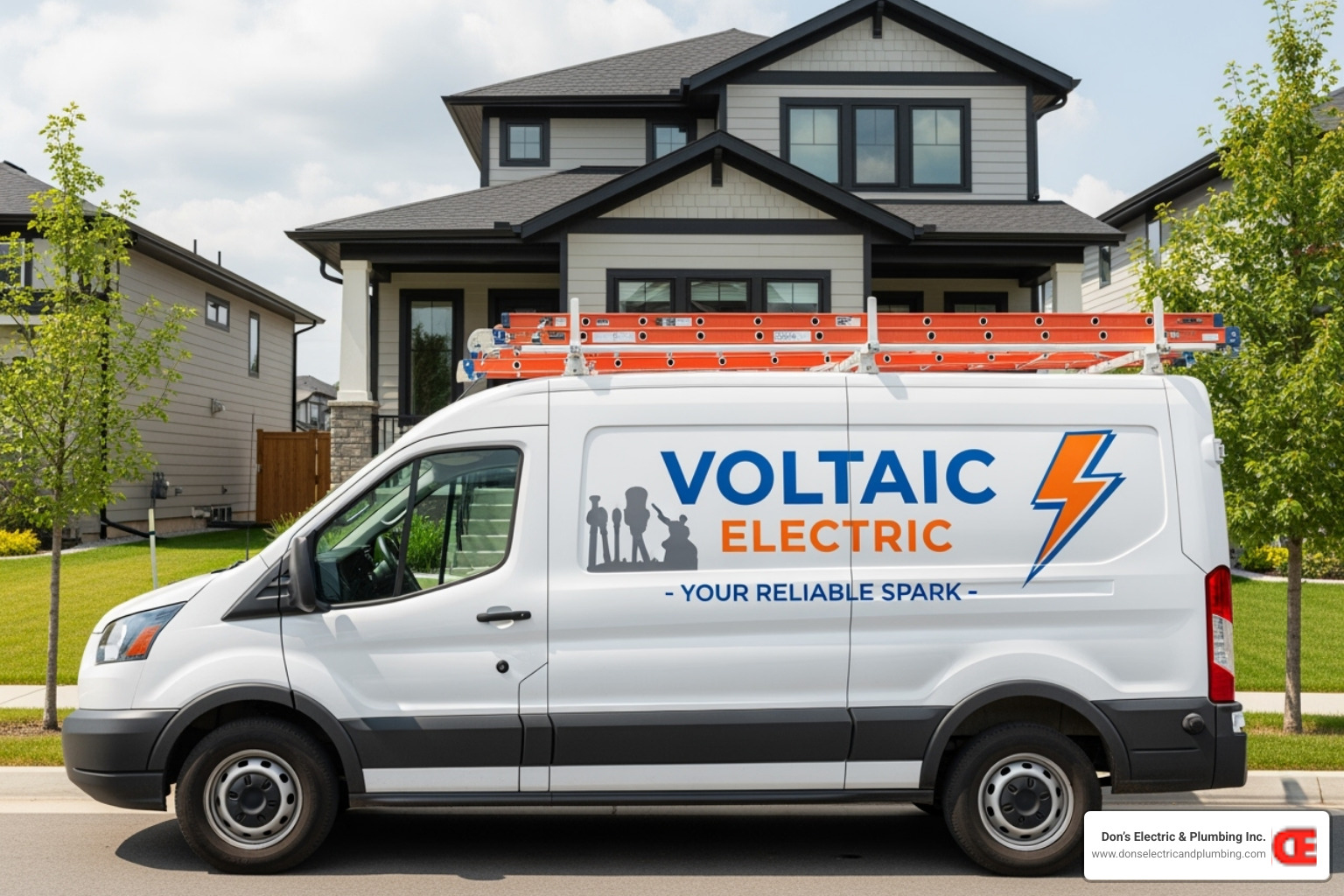 professional electrician's van with clear branding - 24 hour electrical service cobleskill