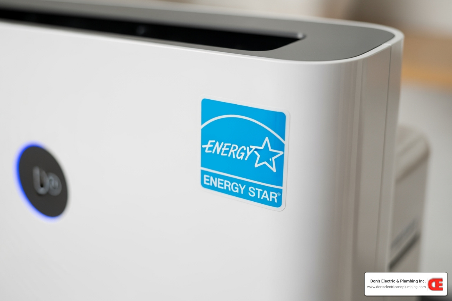 Energy Star logo on an air purification unit - affordable air purification broadalbin