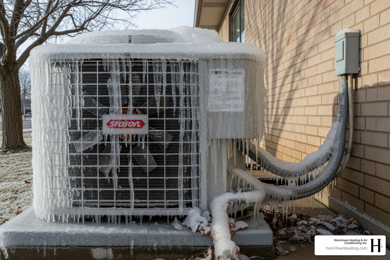of an AC unit with ice buildup - emergency ac repair goodfield il of an AC unit with ice buildup - emergency ac repair goodfield il