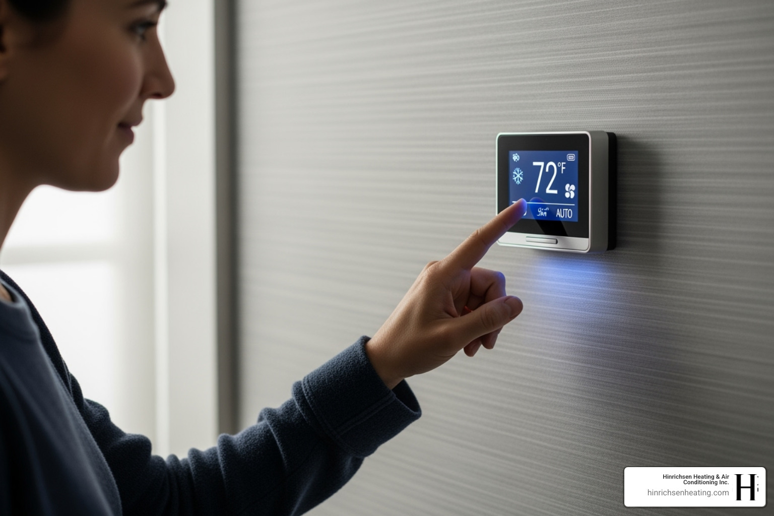 of a person checking a thermostat - emergency ac repair goodfield il of a person checking a thermostat - emergency ac repair goodfield il