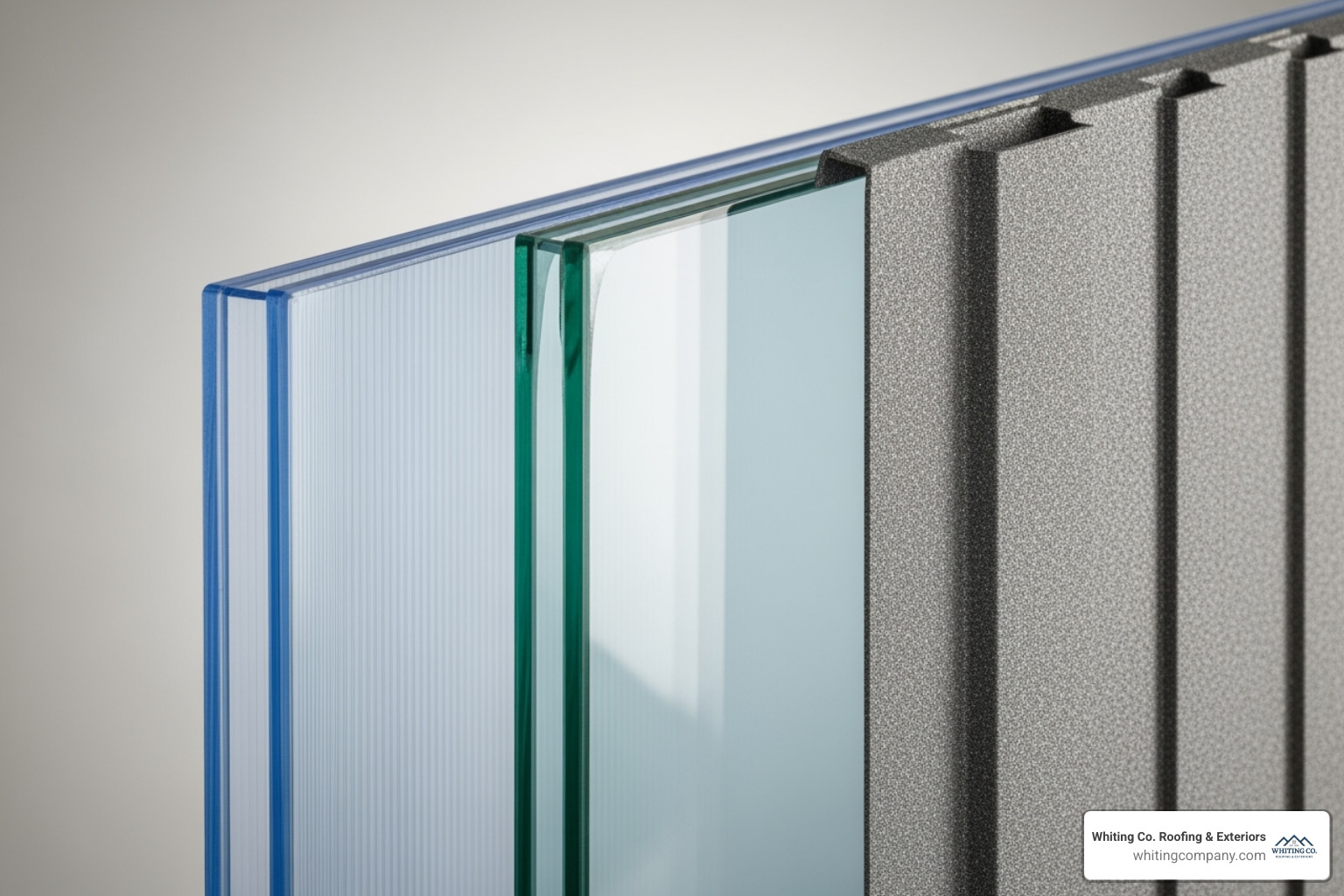 Polycarbonate, glass, and insulated solid roof panels side-by-side - conservatory roof panels prices
