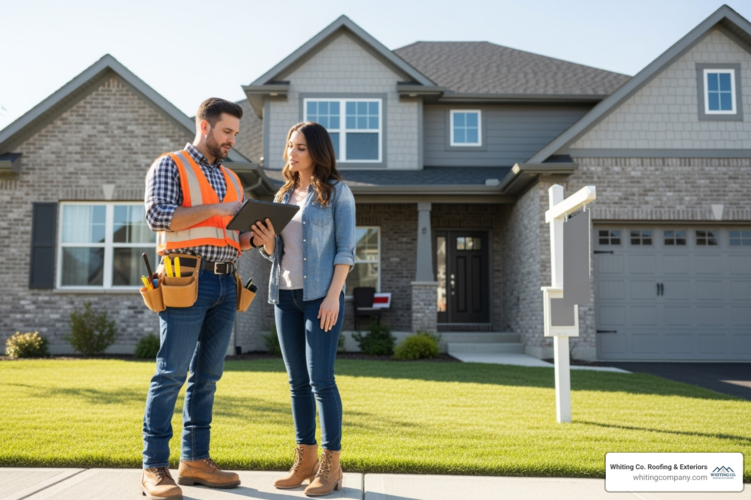 professional contractor discussing plans with a homeowner - exterior remodeling Columbia professional contractor discussing plans with a homeowner - exterior remodeling Columbia