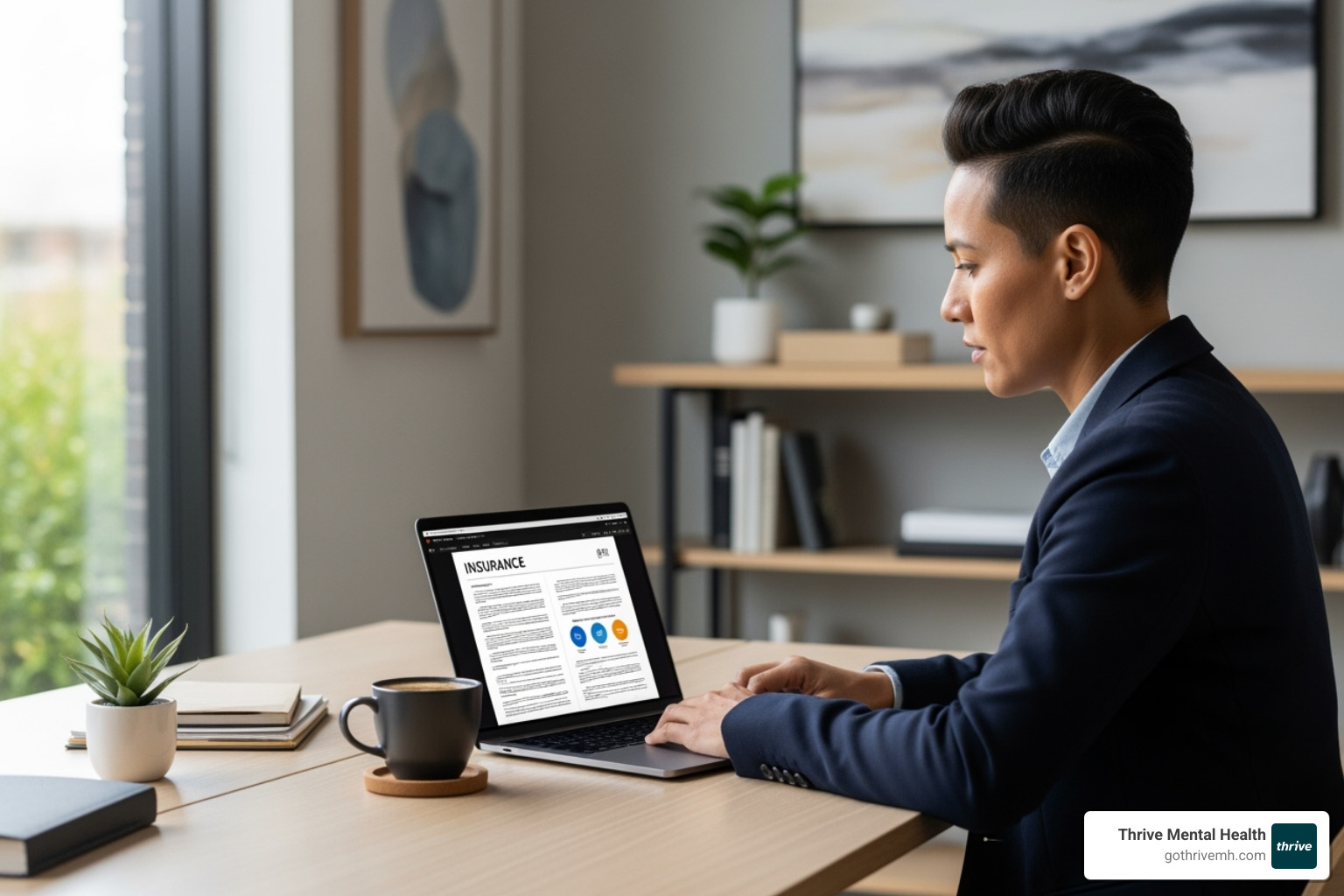 person reviewing an insurance document on a laptop - iop program vs php