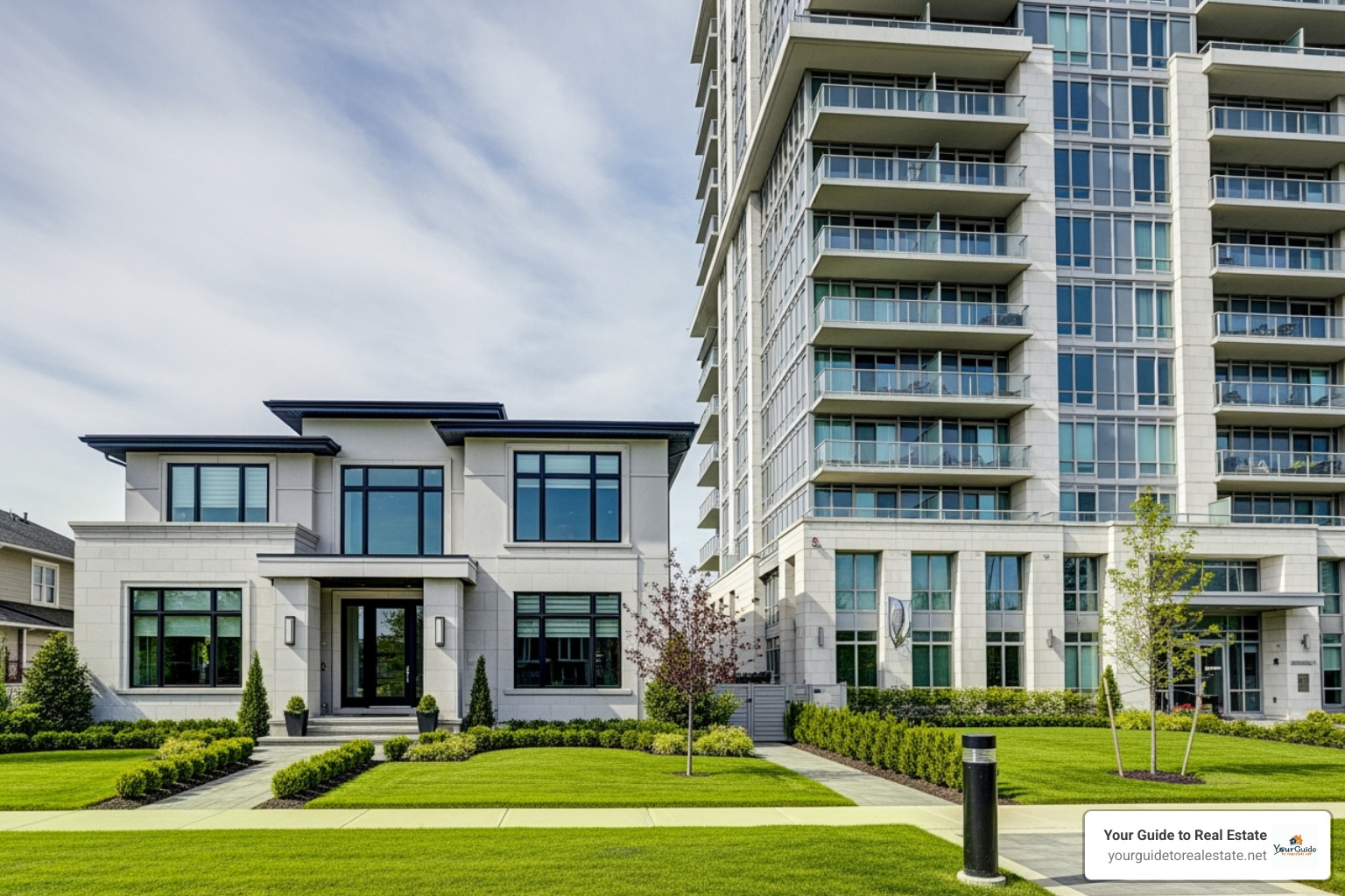 Graph showing historical property value appreciation for houses versus condos over the last decade - condo vs house