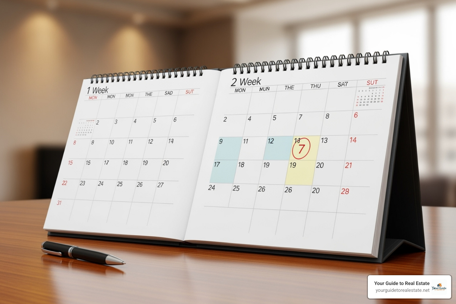 A calendar with a two-week period highlighted, labeled "Appraisal Window" - how long does an appraisal take