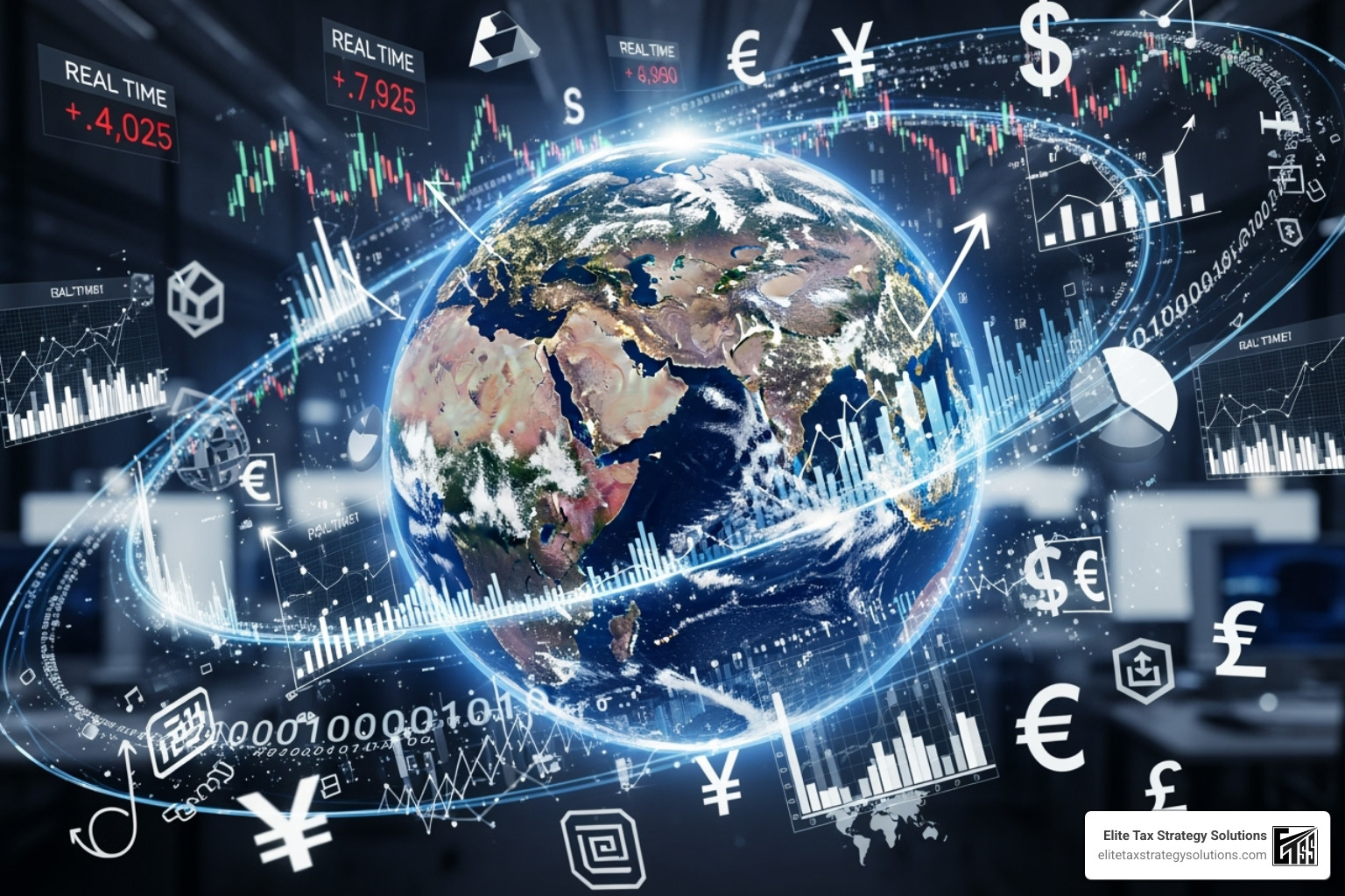 globe with financial symbols - hmrc tax compliance globe with financial symbols - hmrc tax compliance