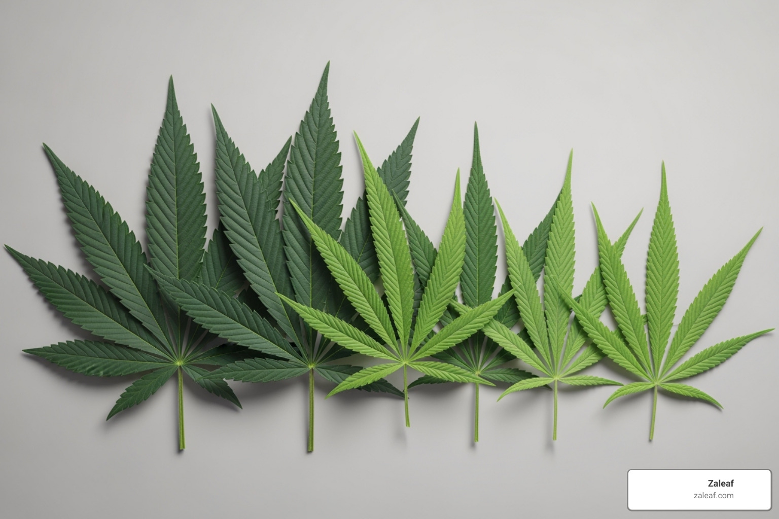 cannabis leaf spectrum from broad Indica to slender Sativa - indica hybrid sativa vape pen
