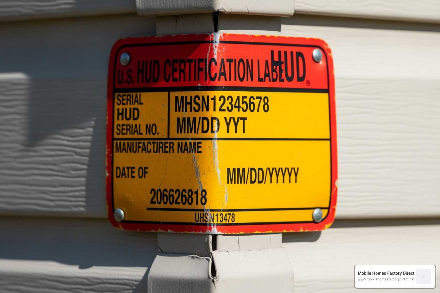 HUD certification label - manufactured housing HUD certification label - manufactured housing