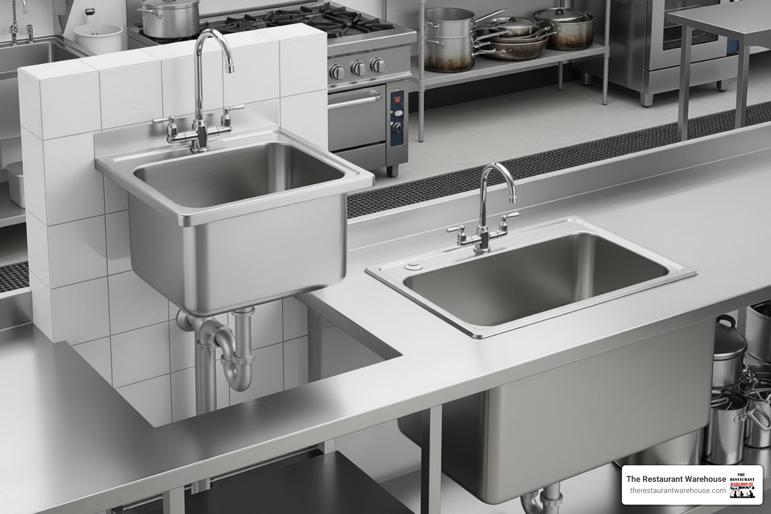 Comparison of wall-mounted and drop-in commercial utility sinks - commercial utility sink